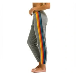 Aviator Nation Gray 5 stripe joggers